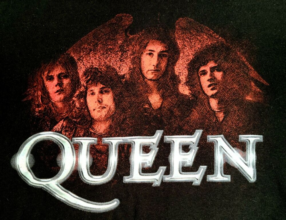 Queen Band Official Merch Black Graphic 100% Cotton Tee Shirt Size Medium 102050